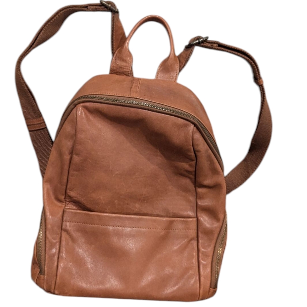 Lucky Brand, Camel Color Leather Backpack.